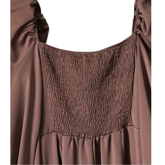 New With Tags The Sang puffed Sleeve Chocolate Jumpsuit. Size Large. - Picture 6 of 13